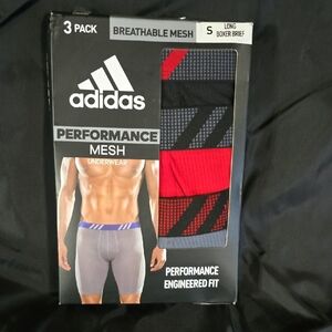 Adidas Men's Breathable Mesh Boxer Briefs - Red and Black